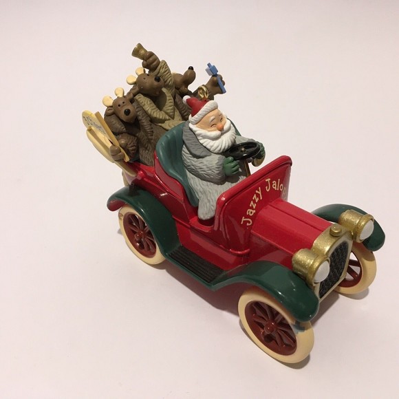 Hallmark Keepsake 1999 JAZZY JALOPY Santa Driving Car With Reindeer w/ sound - Picture 2 of 5